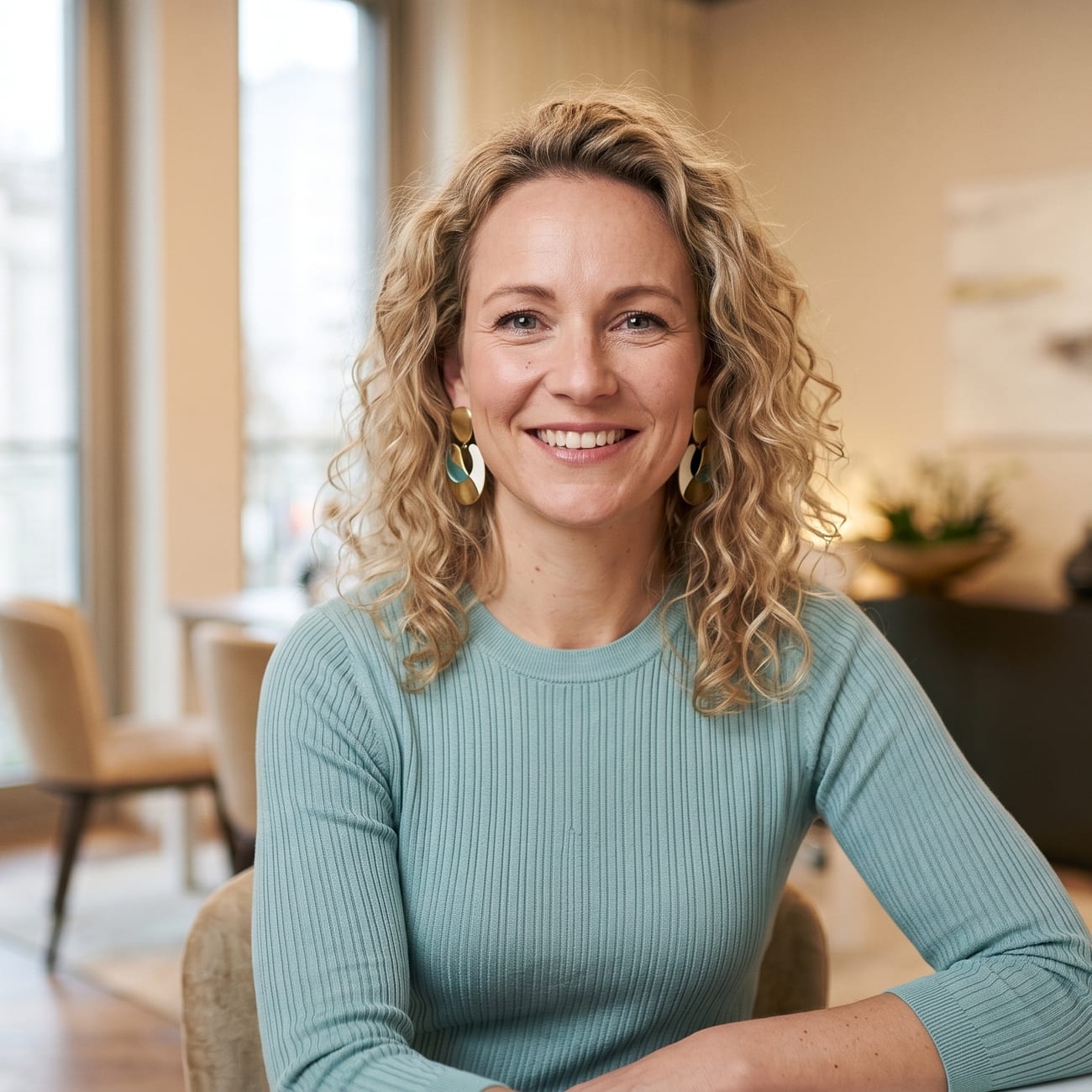 Frau in der Prämenopause zuhause – Newsletter des Menopause Zentrum.